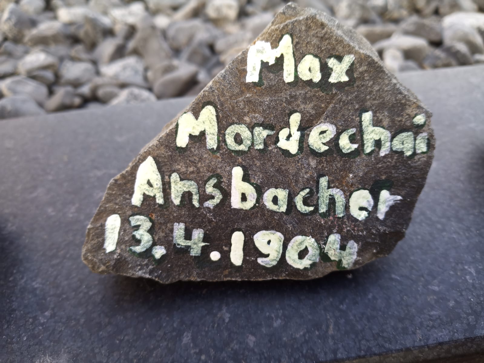 Max Mordechai Ansbacher, Gedenkstein April 2021
