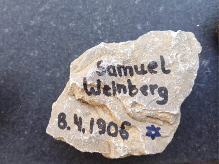 Samuel Weinberg, Gedenkstein April 2021